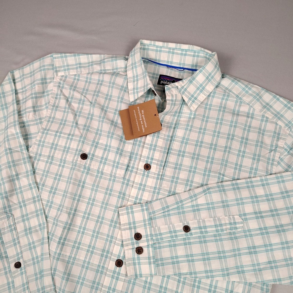 NWT Patagonia Island Hopper II Shirt Men's Small Plaid Organic Cotton Fishing